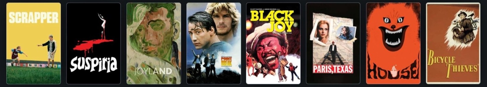 Promotional posters of films available on the BFI Player
